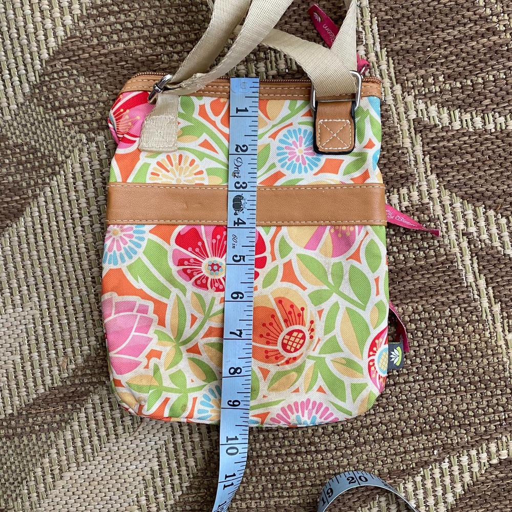 Lily Bloom Floral Print Adjustable Strap Zipper Crossbody Shoulder‎ Bag - Picture 4 of 7